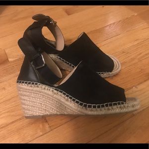 Black Espadrille wedges size 8